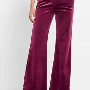 Express high Waisted flare leg velvet pants magenta pink size 12R like new